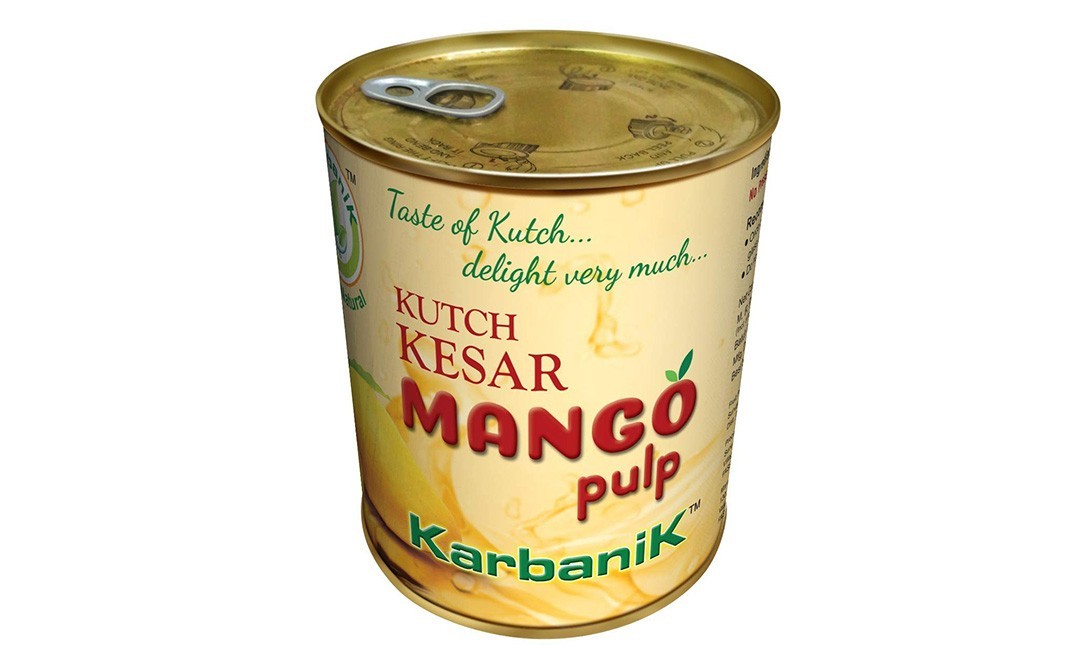 Karbanik Kutch Kesar Mango Pulp   Tin  850 grams